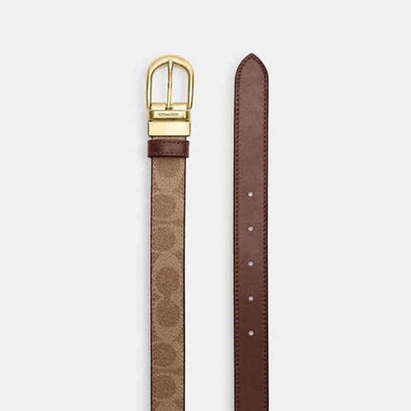 New Coach Classic Buckle Cut To Size Reversible Belt 25 Mm Tan/Brown CX057 $128 - Picture 1 of 5